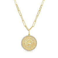 myGemma Taurus Zodiac Diamond Necklace in 14KT Yellow Gold fv
