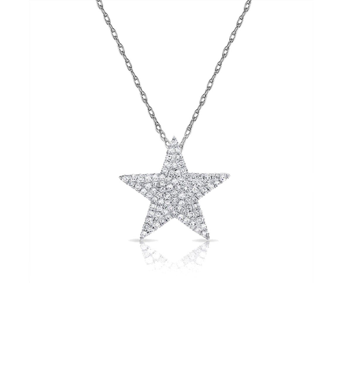 myGemma Diamond Star Necklace in 14K White Gold fv