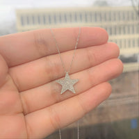 myGemma Diamond Star Necklace in 14K White Gold sv