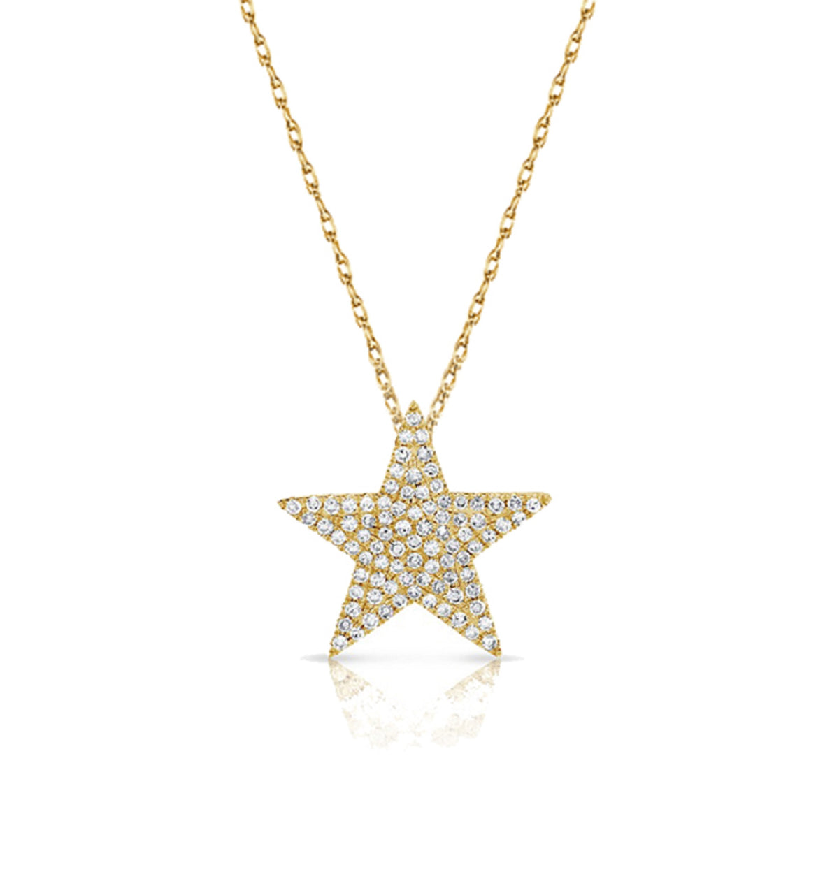 myGemma Diamond Star Necklace in 14K Yellow Gold fv