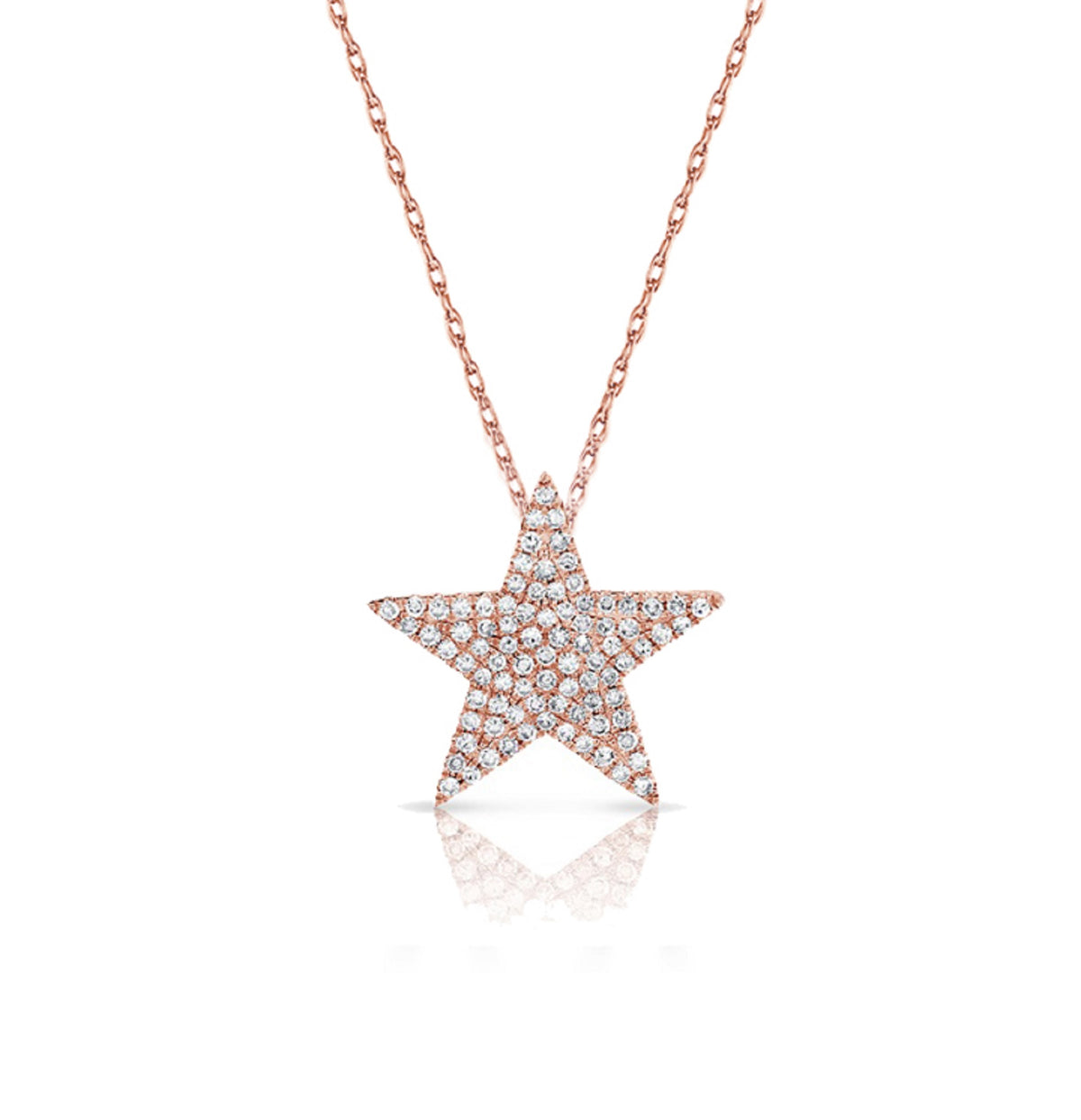 myGemma Diamond Star Necklace in 14K Rose Gold fv
