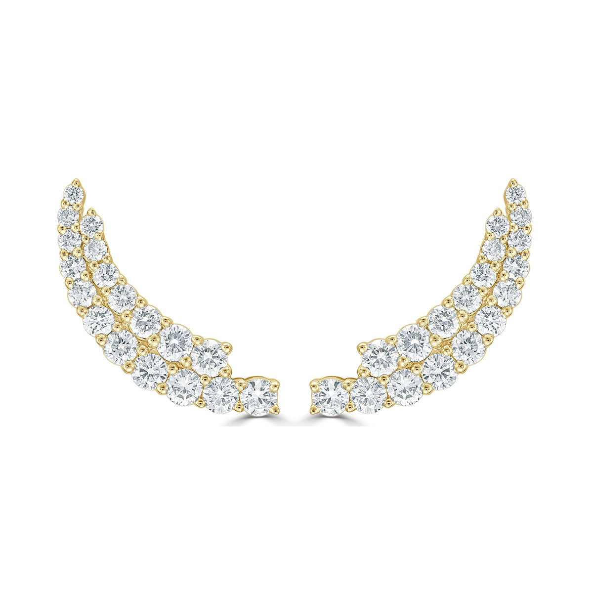 myGemma Diamond Earring Climbers in 14K Gold fv
