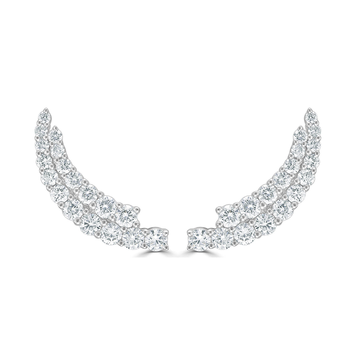 myGemma Diamond Earring Climbers in 14K Gold fv