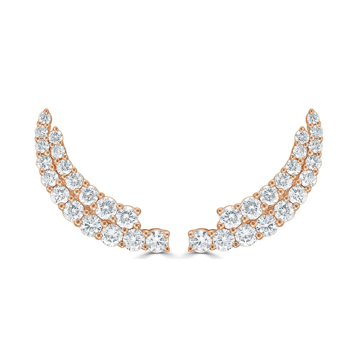 myGemma Diamond Earring Climbers in 14KT Gold fv