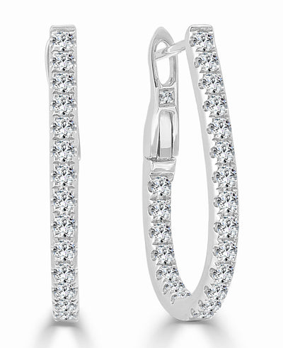 myGemma Diamond Pear Shape Hoop Earrings in 14K White Gold fv