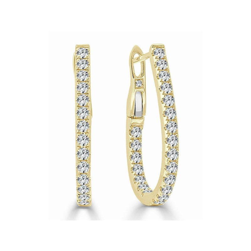 myGemma Diamond Pear Shape Hoop Earrings in 14K Yellow Gold fv