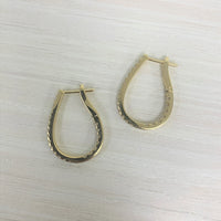 myGemma Diamond Pear Shape Hoop Earrings in 14K Yellow Gold