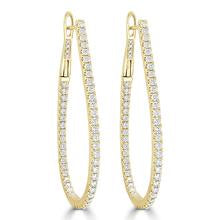 myGemma Inside Out Diamond Hoop Earrings in 14K Yellow Gold 1.60 ctw fv