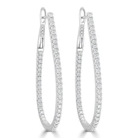 myGemma Inside Out Diamond Hoop Earrings in 14K White Gold 1.60 ctw fv