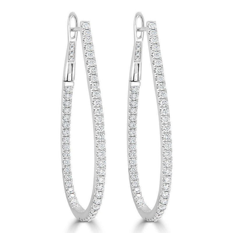 myGemma Inside Out Diamond Hoop Earrings in 14K White Gold 1.60 ctw fv
