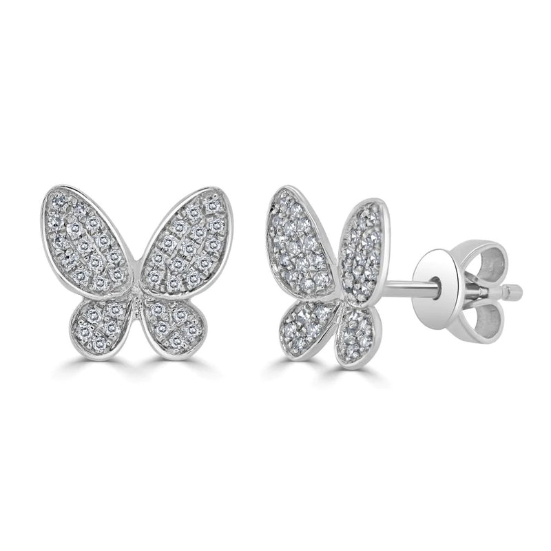 Sabrina Designs Co. Diamond Butterfly Stud Earrings in 14K White Gold (0.20 CTW) fv