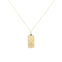 Sabrina Designs Co. Aquarius Zodiac Dog Tag Necklace in 14K Yellow Gold fv
