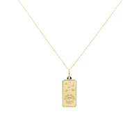 Sabrina Designs Co. Cancer Zodiac Dog Tag Necklace in 14K Yellow Gold fv
