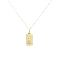 Sabrina Designs Co. Gemini Zodiac Dog Tag Necklace in 14K Yellow Gold fv