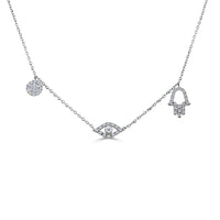 Sabrina Designs Co. Diamond Evil Eye Charm Necklace in 14K White Gold (0.23 CTW) fv