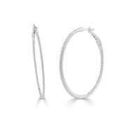 Sabrina Designs Co. Diamond Hoop Earrings in 14K White Gold (0.57 CTW) fv