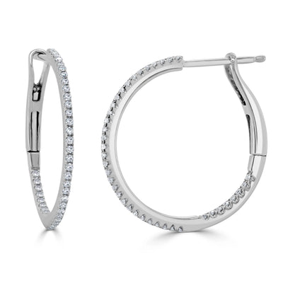 Sabrina Designs Co. Diamond Hoop Earrings in 14K White Gold (0.25 CTW) fv