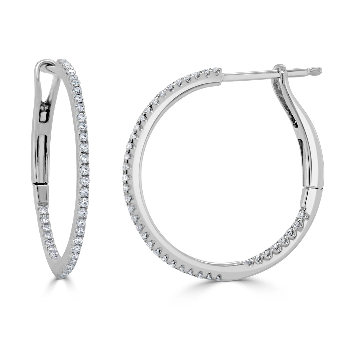 Sabrina Designs Co. Diamond Hoop Earrings in 14K White Gold (0.25 CTW) fv