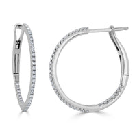 Sabrina Designs Co. Diamond Hoop Earrings in 14K White Gold (0.25 CTW) fv