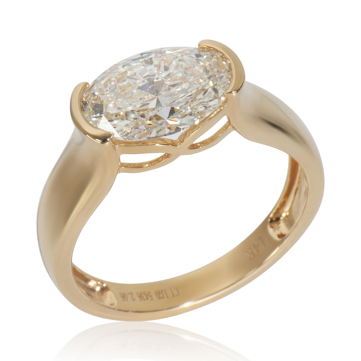 myGemma 2.08 ctw Yellow Gold Lab Grown Diamond Engagement Ring clasp