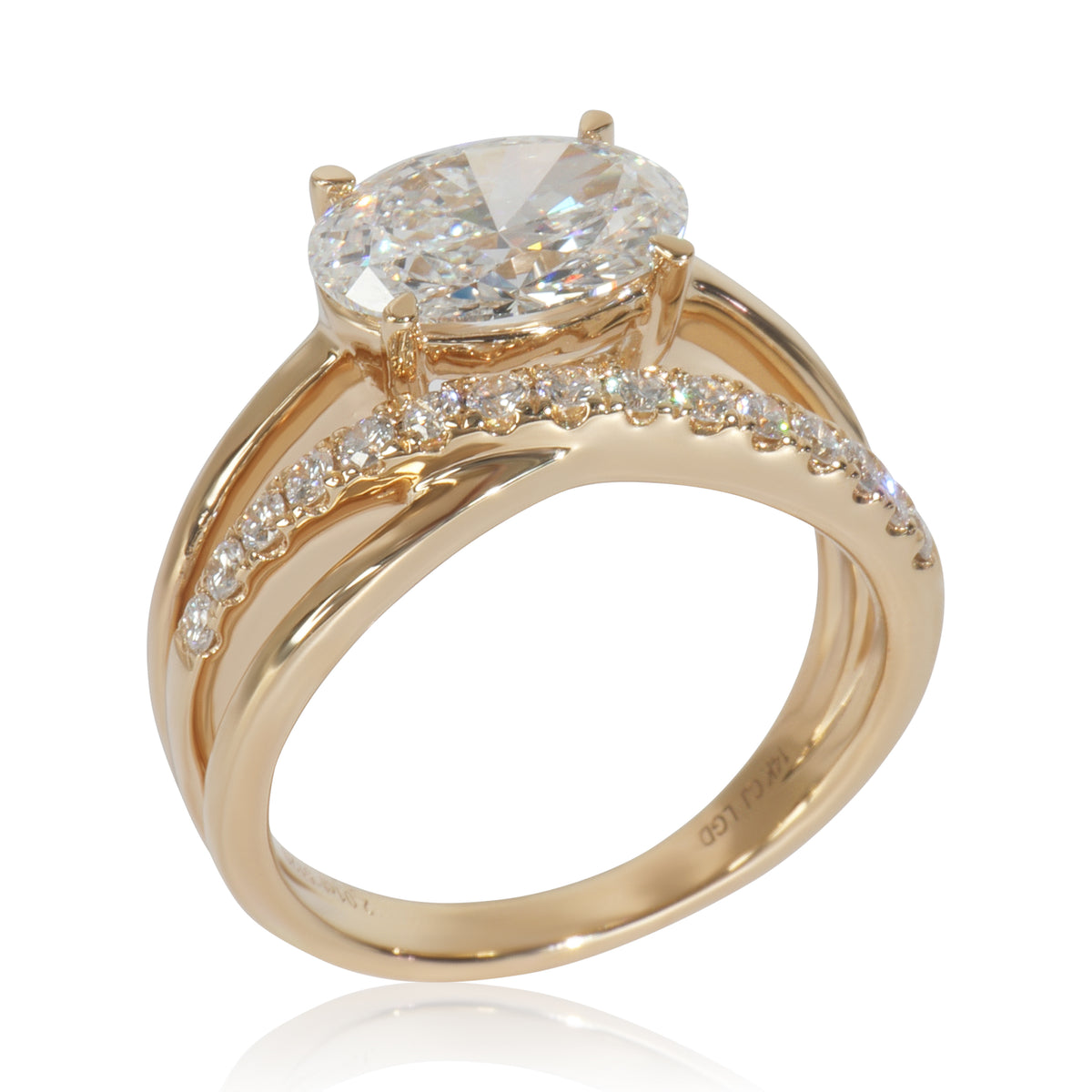 myGemma 2.28 ctw Yellow Gold Lab Grown Diamond Ring av