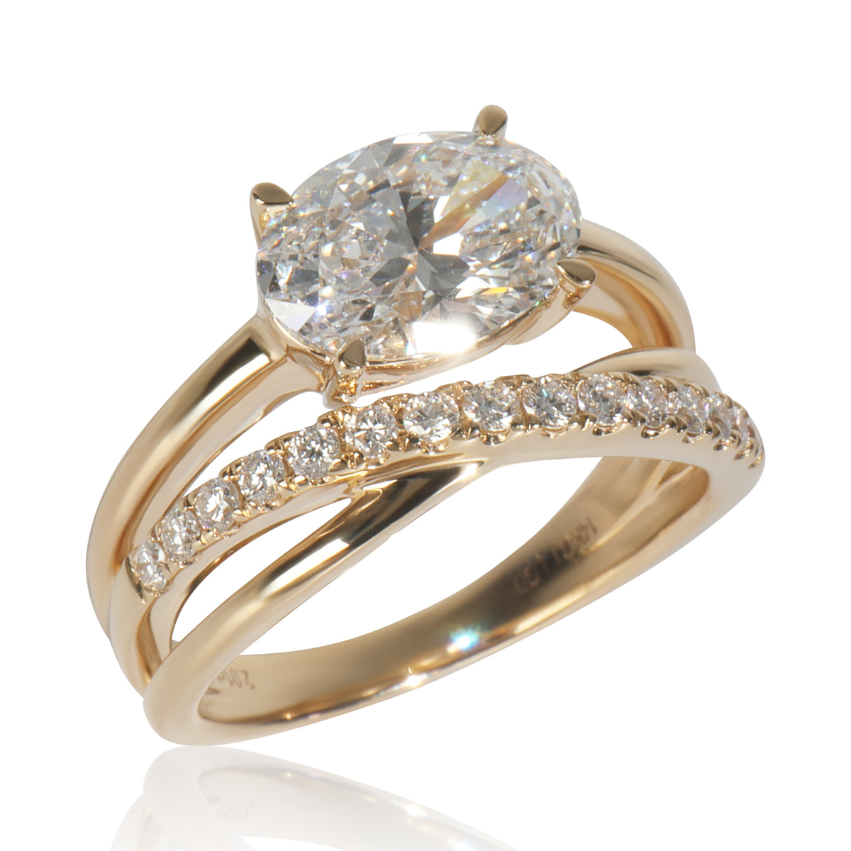 myGemma 2.28 ctw Yellow Gold Lab Grown Diamond Ring clasp