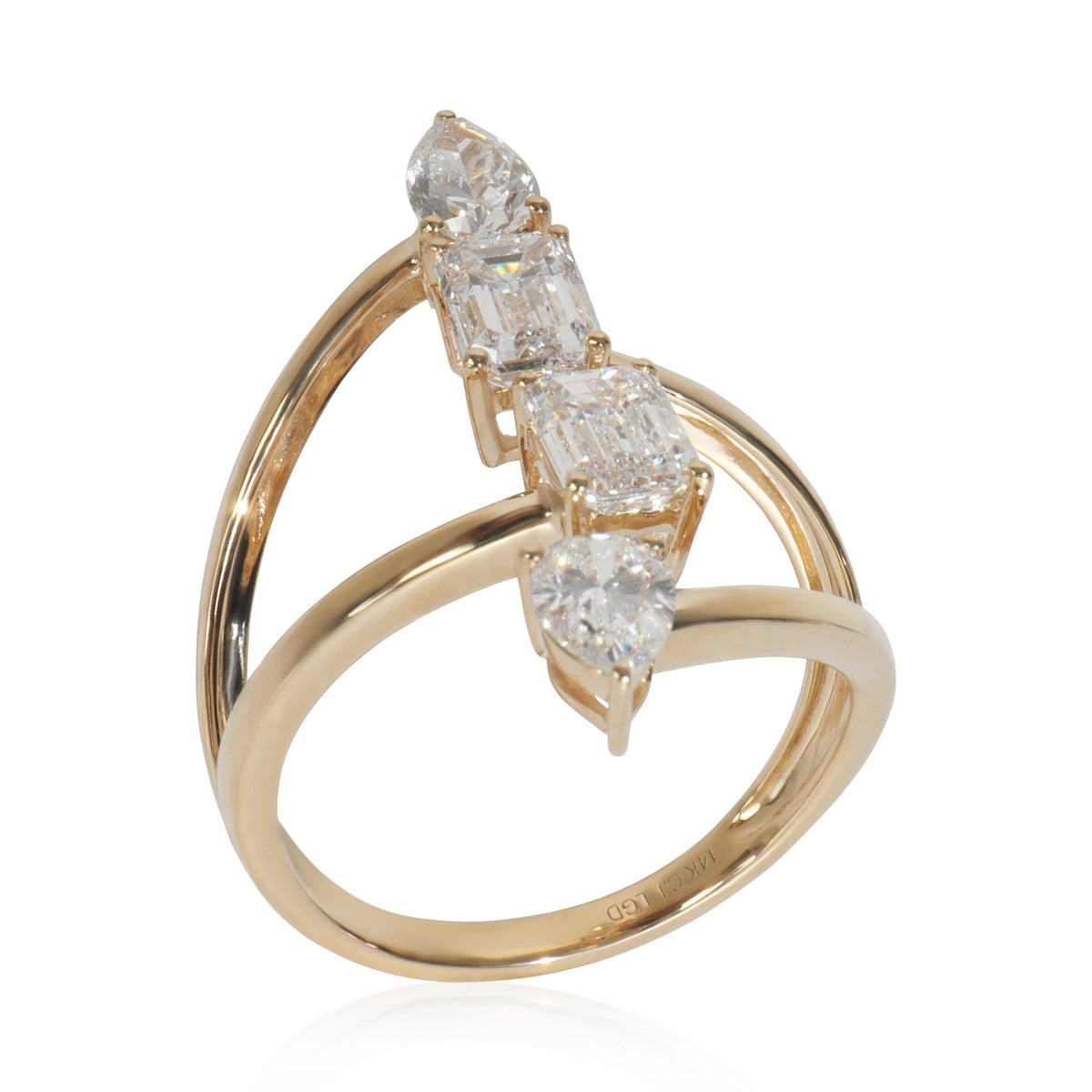 myGemma 2.12 ctw Yellow Gold Lab Grown Diamond Ring clasp