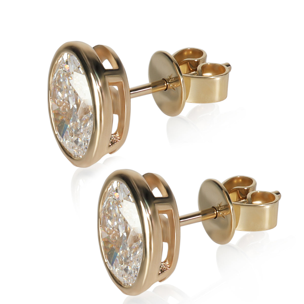 myGemma 3 ctw Yellow Gold Lab Grown Diamond Earrings sv