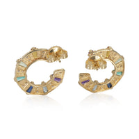 myGemma Yellow Gold Diamond & Rainbow Gemstone Earrings pv