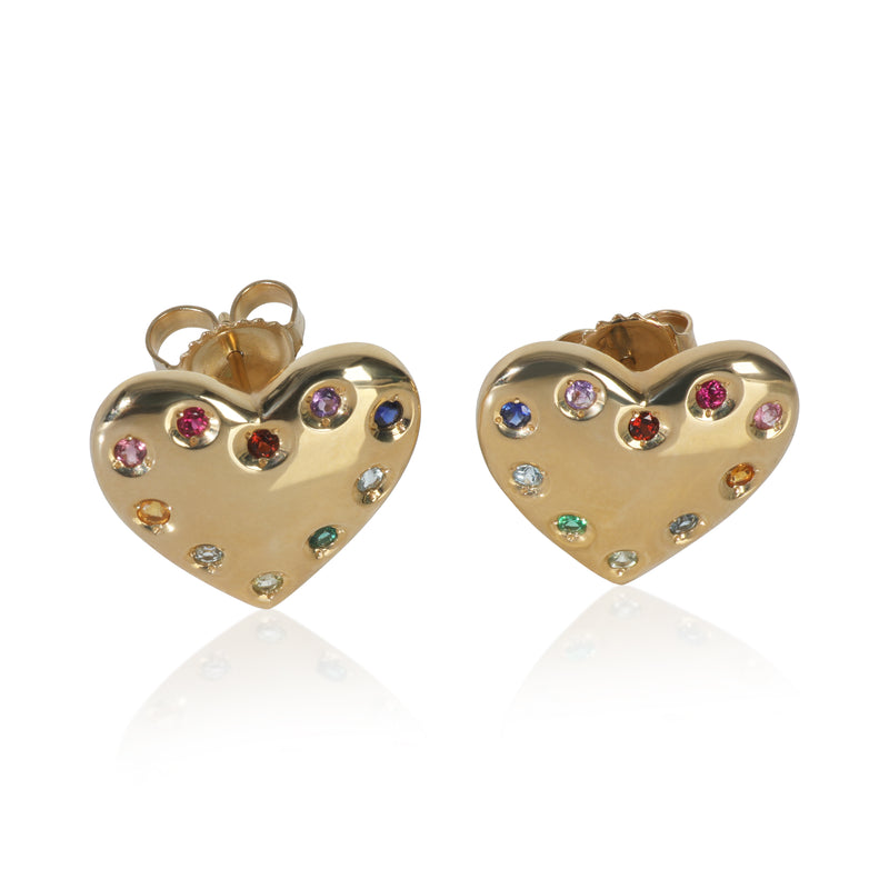 myGemma Yellow Gold  Rainbow Gemstone Earrings fv