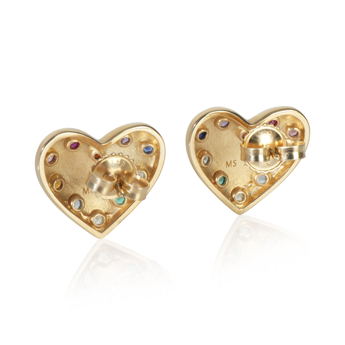 myGemma Yellow Gold  Rainbow Gemstone Earrings pv