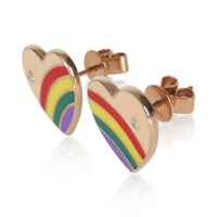 myGemma Rose Gold Diamond & Rainbow Enamel Earrings sv