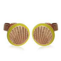 myGemma Rose Gold  Yellow Enamel Earrings fv