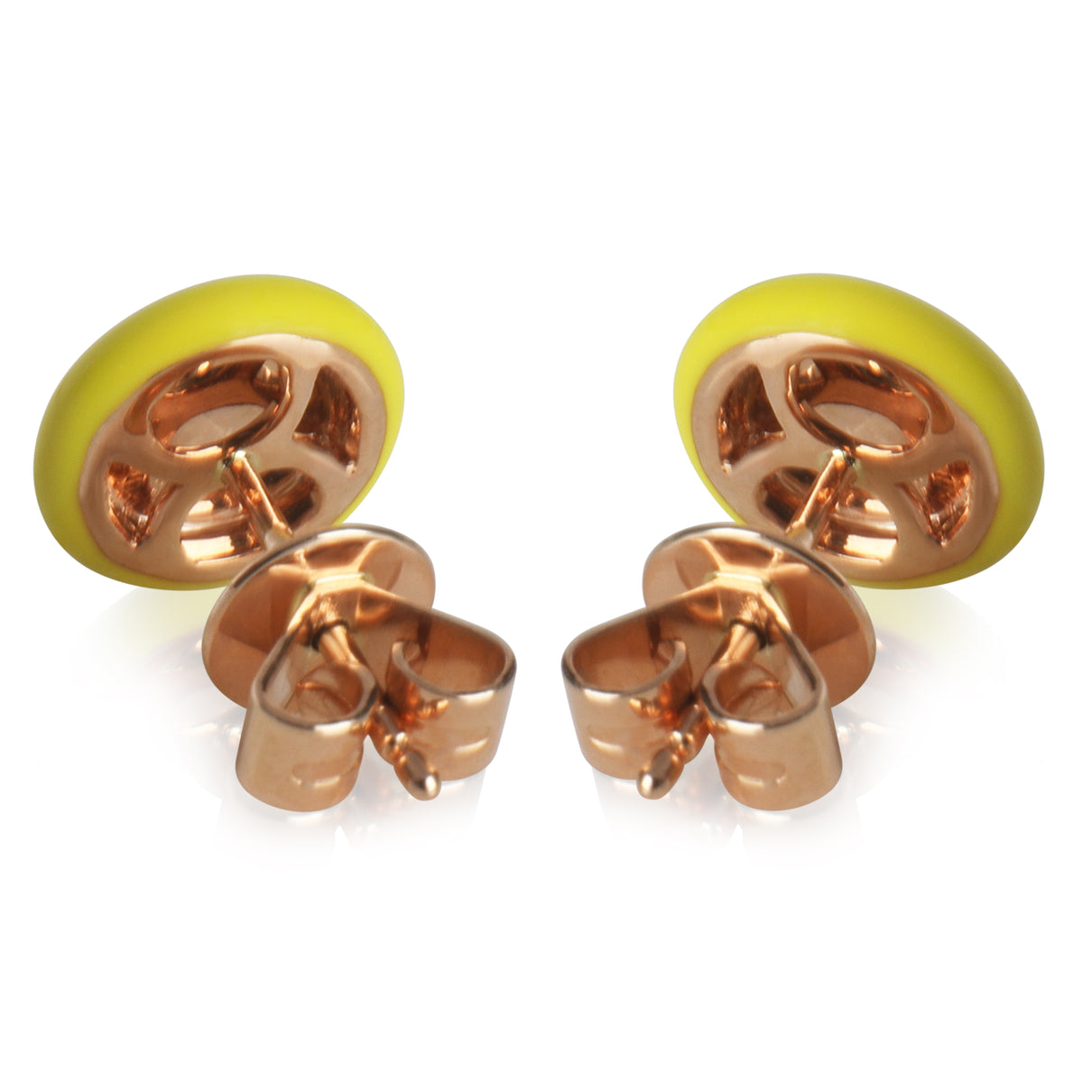 myGemma Rose Gold  Yellow Enamel Earrings pv