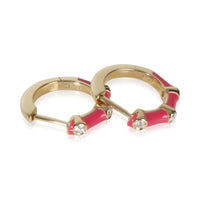 myGemma Yellow Gold Diamond Fuchsia Enamel Huggie Earrings av
