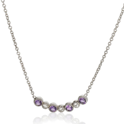 myGemma White Gold Amethyst and Diamond Pendant fv