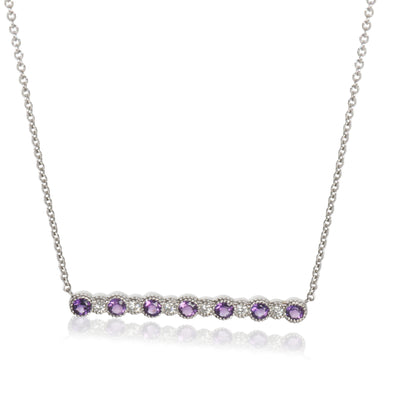 myGemma White Gold Amethyst and Diamond Pendant fv