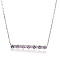 myGemma White Gold Amethyst and Diamond Pendant fv