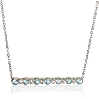 myGemma White Gold Topaz and Diamond Pendant fv