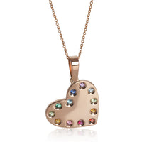 myGemma Rose Gold  Heart With Rainbow Gemstones Pendant fv