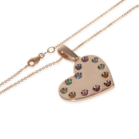 myGemma Rose Gold  Heart With Rainbow Gemstones Pendant sv