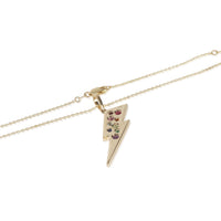 myGemma Yellow Gold  Lightening Bolt With Rainbow Gemstones Pendant sv