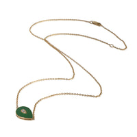 myGemma Yellow Gold Diamond Green Enamel Pendant pv