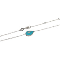 myGemma White Gold Diamond Teal Enamel Pendant sv
