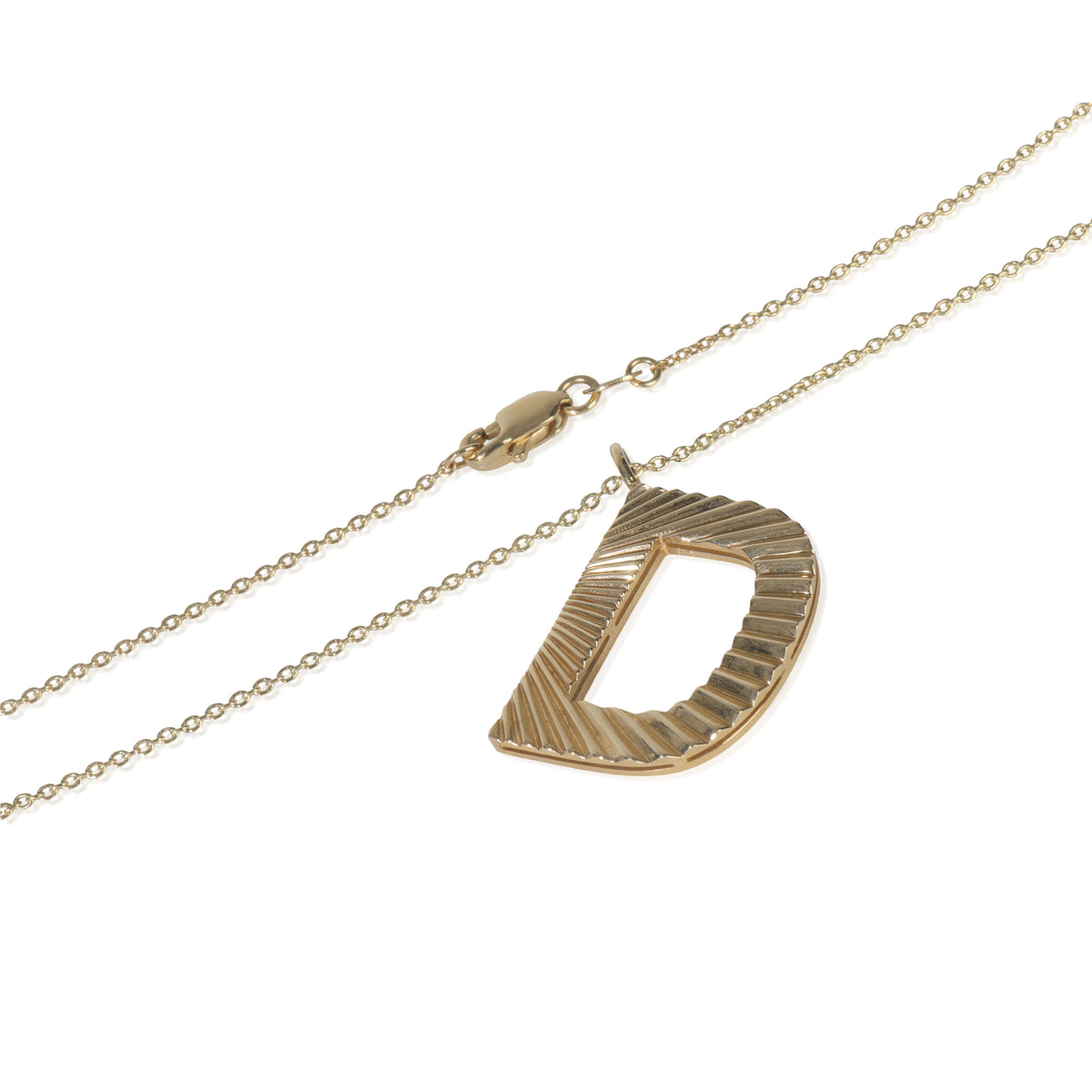 myGemma Yellow Gold  Sunburst Initial D Pendant sv