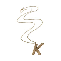 myGemma Yellow Gold  Sunburst Initial K Pendant pv