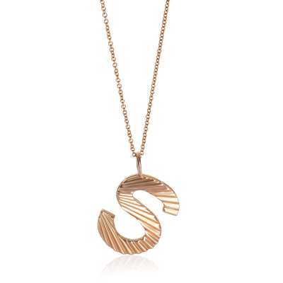 myGemma Rose Gold  Sunburst Initial S Pendant fv