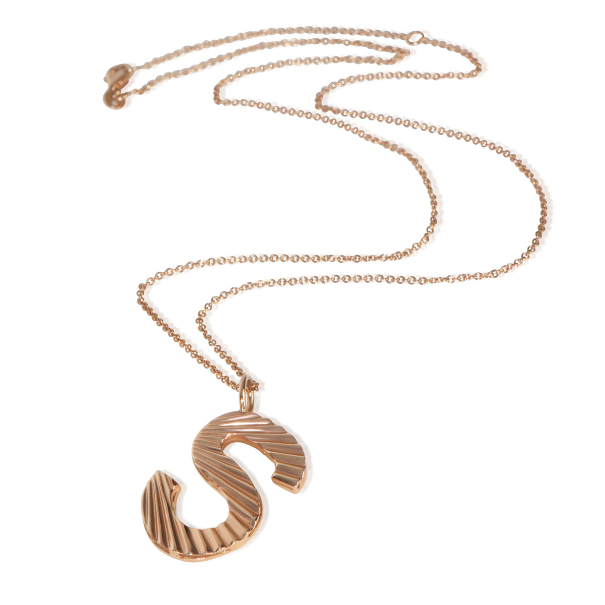 myGemma Rose Gold  Sunburst Initial S Pendant pv