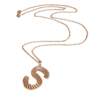 myGemma Rose Gold  Sunburst Initial S Pendant pv