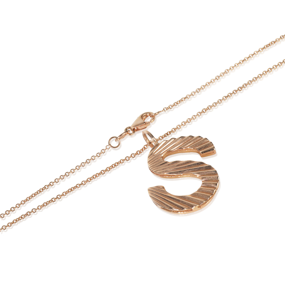 myGemma Rose Gold  Sunburst Initial S Pendant sv